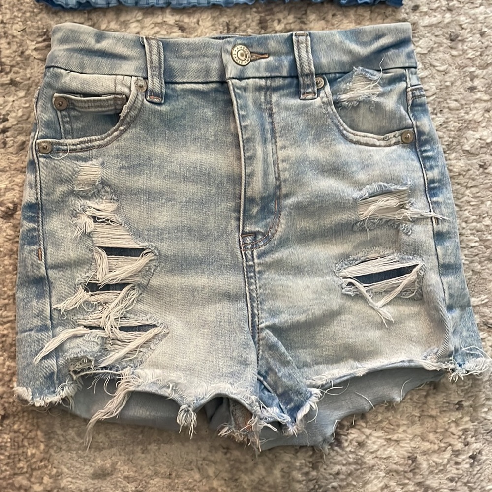American Eagle Curvy Hi-Rise Shortie 000 & NWT AE Adjustable Tank Small - Picture 2 of 10